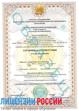 Образец сертификата соответствия Наро-Фоминск Сертификат OHSAS 18001
